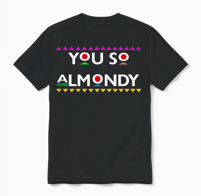 Hey Almond Unisex T-Shirt in Black