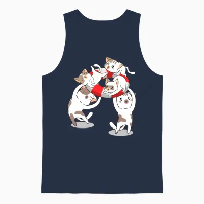 Cuties - Playing on the Beach Unisex Tank Top - Navy