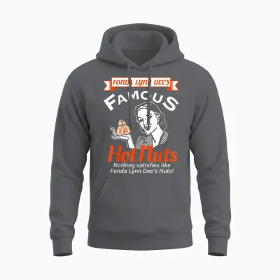 Fonda Lynn Dees Nuts Satisfies Funny Adult Humor Short Sleeve Unisex Hoodie - Charcoal