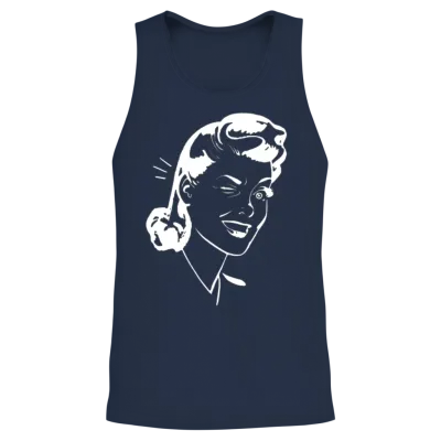 Retro Pop Art Unisex Tank Top - Navy
