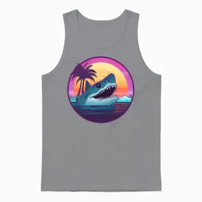 Shark Lovers Retro Style Unisex Tank Top - Sport Grey