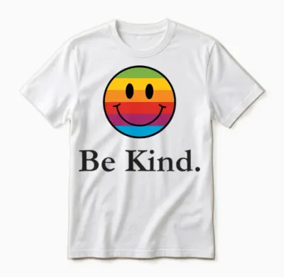 Be Kind Smile Face Retro Unisex T-Shirt - White