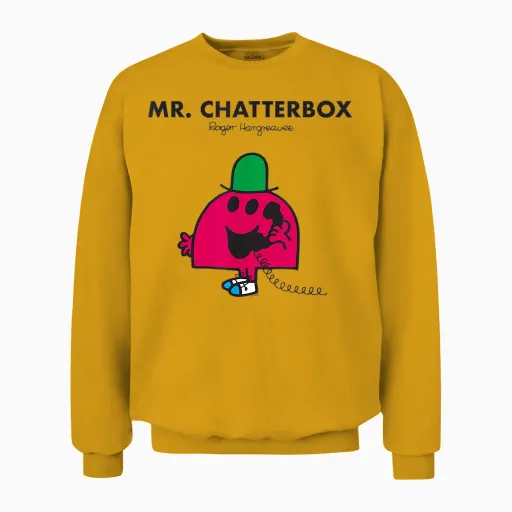 Mr. Men Mr. Chatterbox Unisex Sweatshirt in Gold