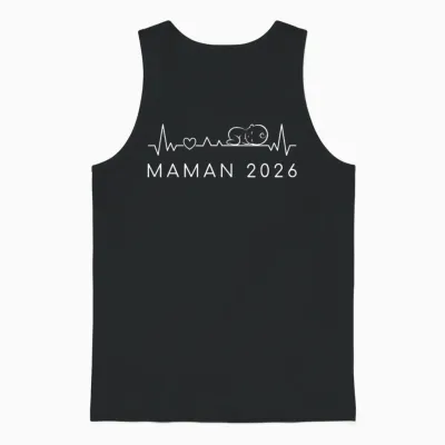 Mom-To-Be 2026 Heartbeat Pregnancy Announcement Unisex Tank Top - Black