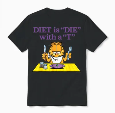 The Garfield Diet Is Dying with a T Shirt, White, S Unisex T-Shirt - Black