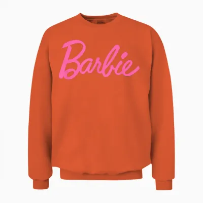 Barbie Classic Logo Pink T-Shirt, Black Unisex Sweatshirt - Orange