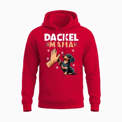 Dackel Mama Rauhaardackel Teckel Hund Lustiges Motiv Unisex Hoodie - Red