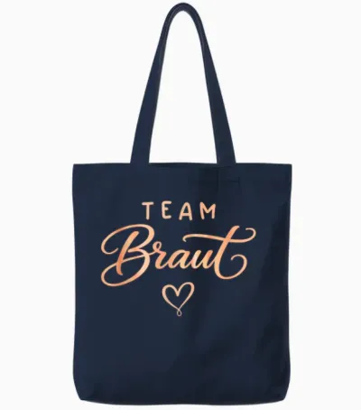 Jga T-Shirt Frauen Junggesellenabschied Poltern Team Braut Tote Bags - Navy