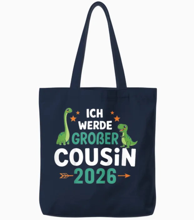 Kinder Ich Werde Großer Cousin 2026 Tote Bags in Navy