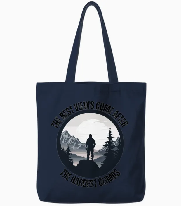 Hiking & Outdoors Gift Tote Bags in Navy
