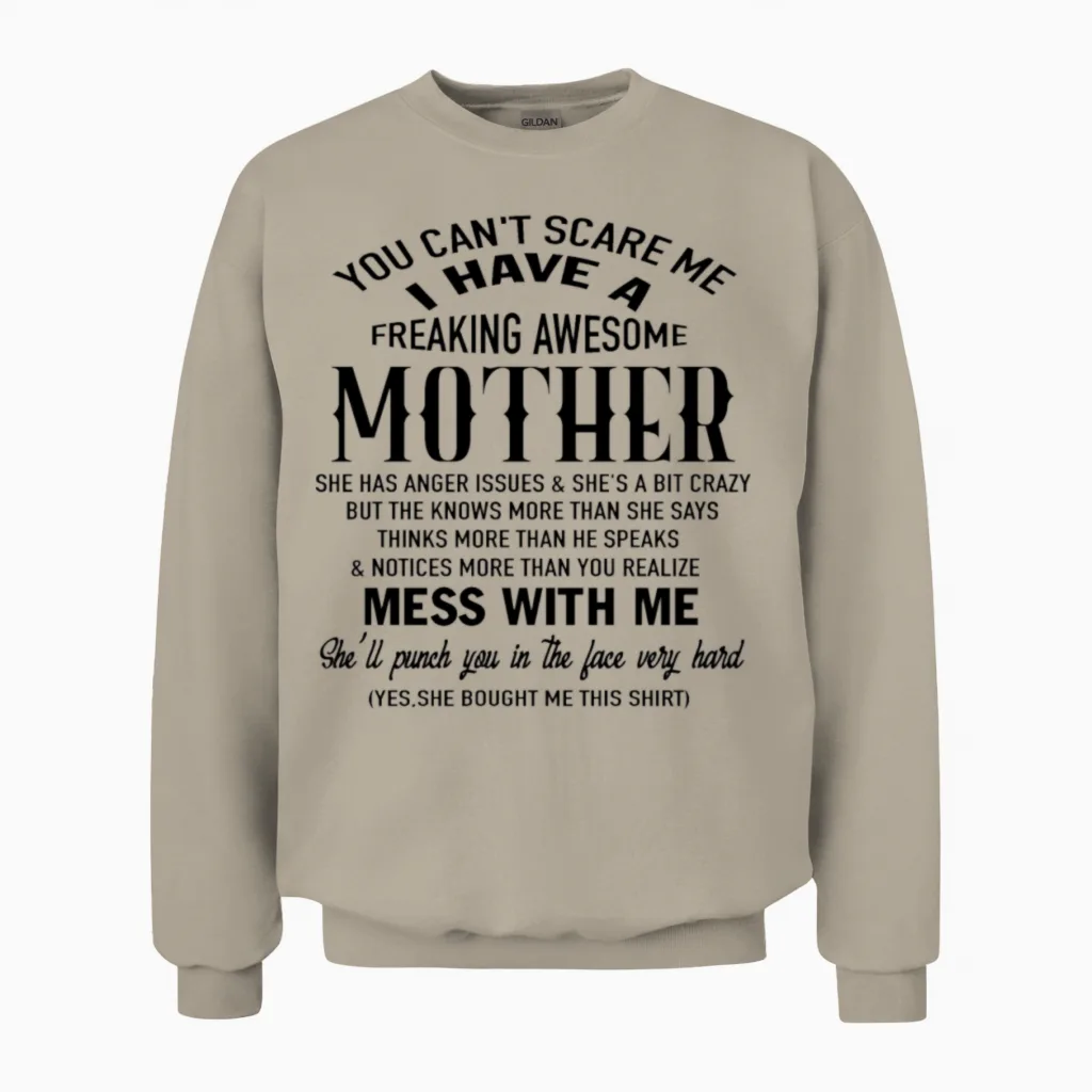 Freaking Awesome Mother She Was Born in August Unisex Sweatshirt in Sand
