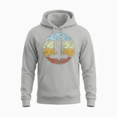 Meditation Retro Unisex Hoodie - Ash