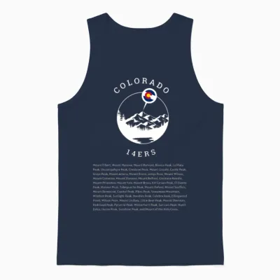 Colorado 14ers --The Perfect Hiker's Checklist Unisex Tank Top - Navy