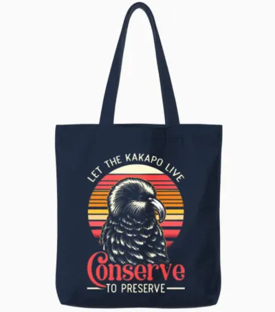 Endangered Species Kakapo Animal Rights Activist Tote Bags - Navy