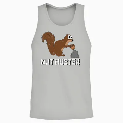 Nut Buster, Funny Squirrel Pun Unisex Tank Top - Ash