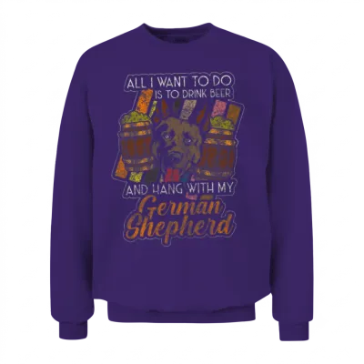 German Shepherd Dog Service Dogs Guard Dog Unisex Sweatshirt - Purple