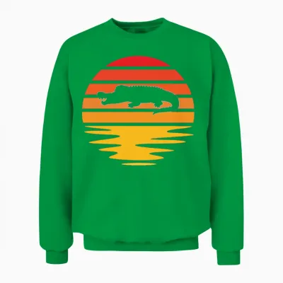 Crocodile Retro Unisex Sweatshirt - Irish Green