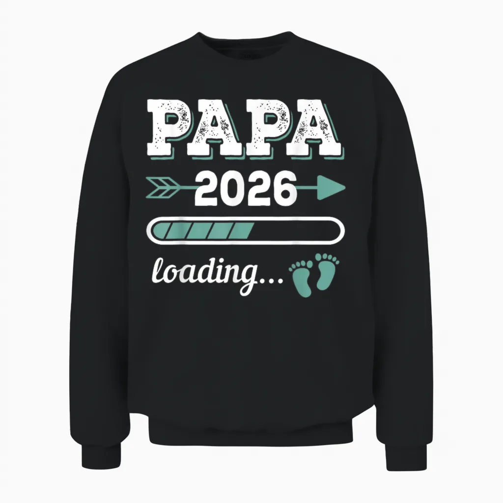 Papa 2026 Loading Zukünftiger Papa Werdender Vater 2026 Unisex Sweatshirt in Black