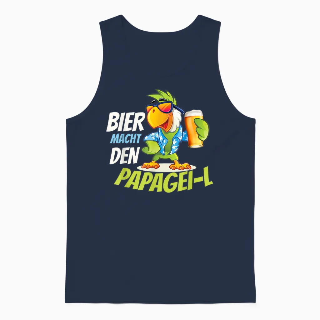 Bier Macht Den Papagei-L Lustiger Papageien Sommer Spruch Unisex Tank Top in Navy