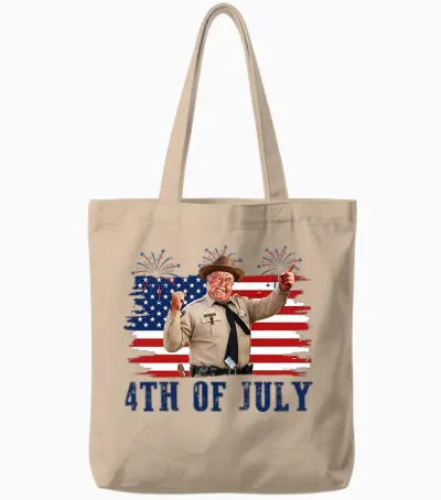 2 Sides Happy 4th of July to All You Sumbitches Patriotic Tote Bags - Natural