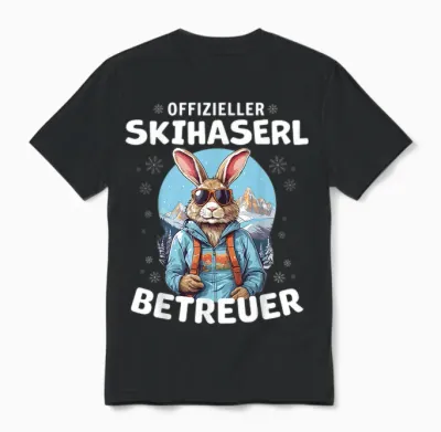 Official Skihaserl Caregiver Apres Ski Skier T-Shirt, Black Unisex T-Shirt - Black