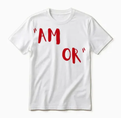 Amor Love Design Retro Unisex T-Shirt - White
