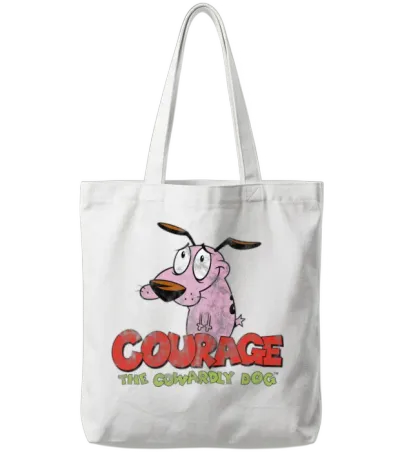 Courage the Cowardly Dog Tote Bags - White