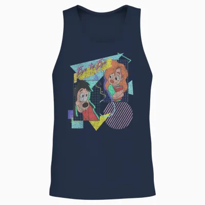 Disney a Goofy Movie Max & Roxanne Eye to Eye Forever Unisex Tank Top - Navy