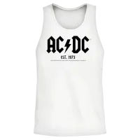 Ac/dc Black Logo Est. 1973 Unisex Tank Top - White – 2