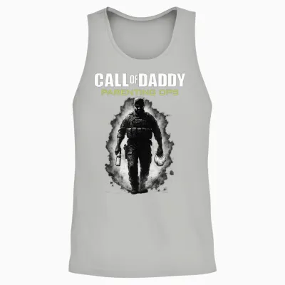 Call of Daddy Parenting Ops - Father's Day Great Dad Joke T-Shirt, Black, S Unisex Tank Top - Ash