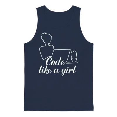 Code Like a Girl for Programmer Woman Girls Unisex Tank Top - Navy