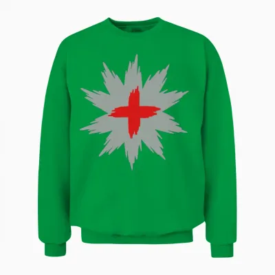 Mountain Rescue Red Cross 2-Color Unisex Sweatshirt - Irish Green