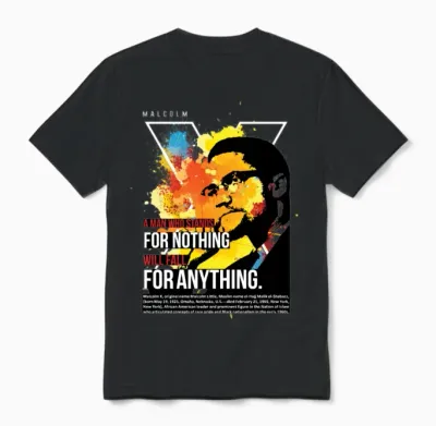 Malcolm X Best Quote Unisex T-Shirt - Black