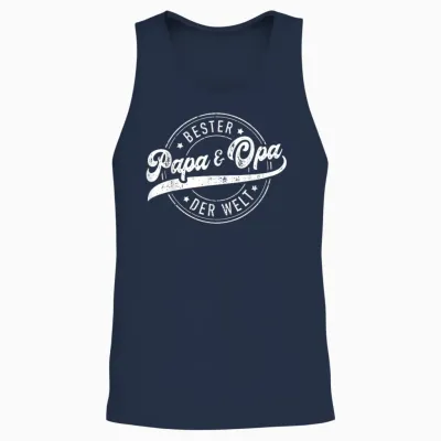 Bester Papa Und Opa Zum Vatertag, Geburtstag Und Weihnachten Unisex Tank Top - Navy