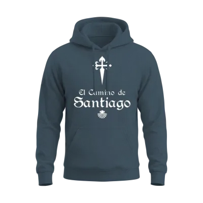 El Camino De Santiago Saint James Cross Scallo Unisex Hoodie - Dark Heather