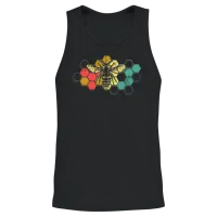 Bee Bee Honeycomb Retro Vintage Honey Gift Unisex Tank Top - Black – 2
