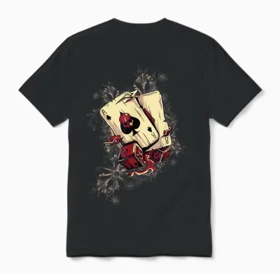 Player - Dice Demonic Poker Card T-Shirt, Black Unisex T-Shirt - Black