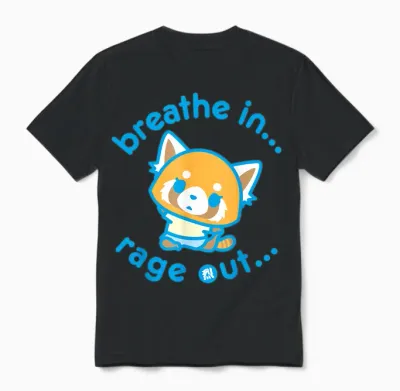 Aggretsuko Yoga Breathe in Rage Out Unisex T-Shirt - Black