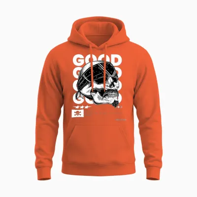 Pirate Skull Be Ready to Steal the Oceans Unisex Hoodie - Orange