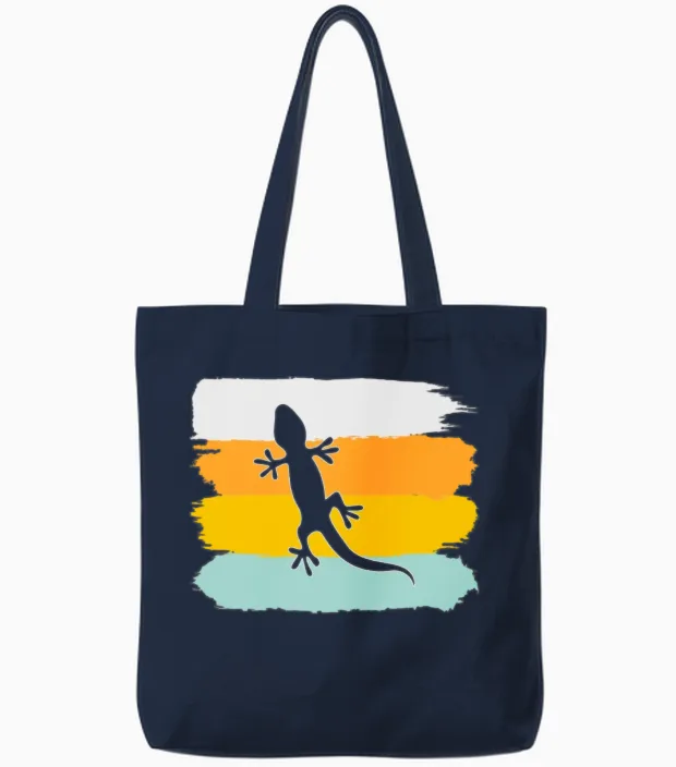 Lizard Retro Reptiles & Exotics Tote Bags in Navy