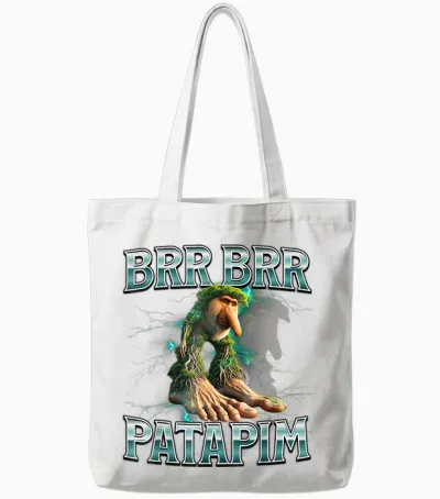 Brr Brr Patapim Italian Brainrot Tote Bags - White