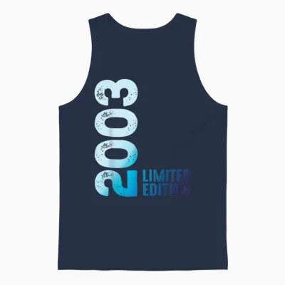 Limited Edition Anniversary 2003 T-Shirt, Black, S Unisex Tank Top - Navy