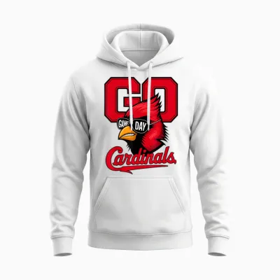 Retro Go Cardinals Game Day Gifts for Men Women Kid Boy Girl Unisex Hoodie - White