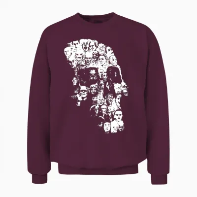 Horror Skull Unisex Sweatshirt - Maroon