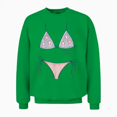 Bikini American Flag Cover-Up, 4th of July Usa Patriotic Unisex Sweatshirt - Irish Green