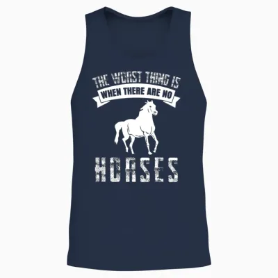 Riding Horse Horses Unisex Tank Top - Navy