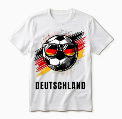 Fussball Sonnenbrille Flagge Fussball Deutschland Unisex T-Shirt - White