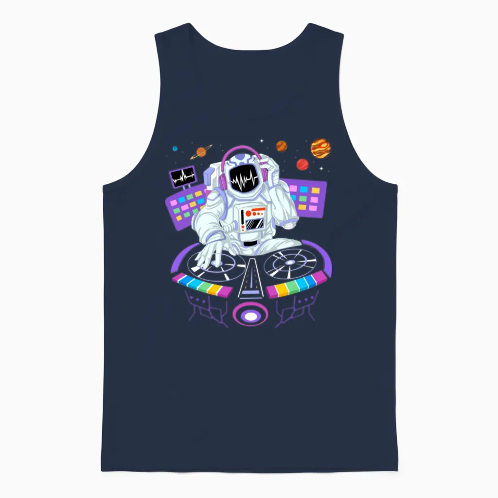 Psytrance Dj Astronaut Electronic Music Gift For Unisex Tank Top in Navy