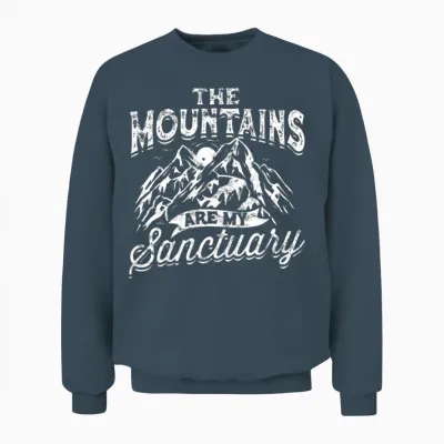 The Mountains Are My Sanctuary - Hiking Unisex Sweatshirt - Dark Heather
