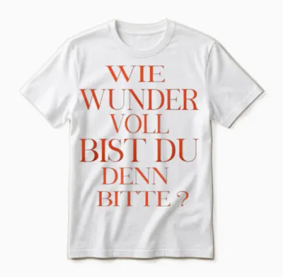 Wie Wundervoll Bist Du Denn Bitte Unisex T-Shirt - White